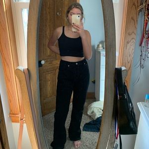 black levi boot cut jeans